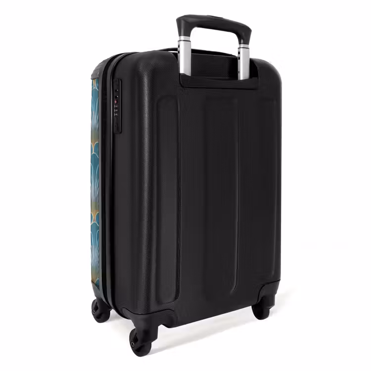 Symmetrisch - Patroon - Blauw NBS - Handbagage koffer - Volwassenen Unisex middel -achterkant