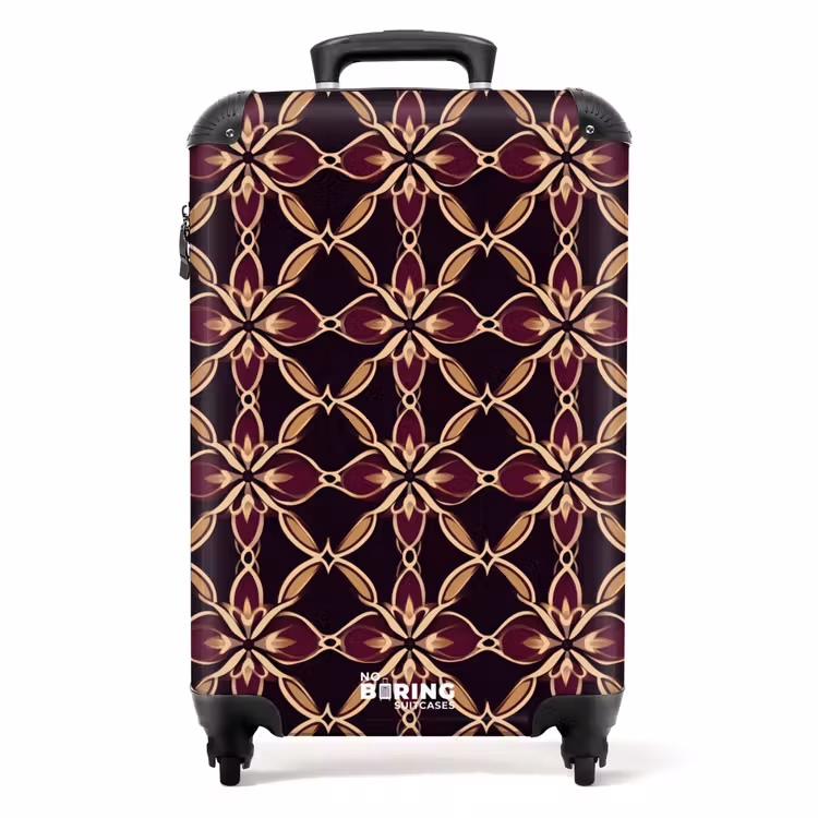 Symmetrisch - Tegel - Burgundy NBS - Handbagage koffer - Volwassenen Unisex middel -productfoto_recht