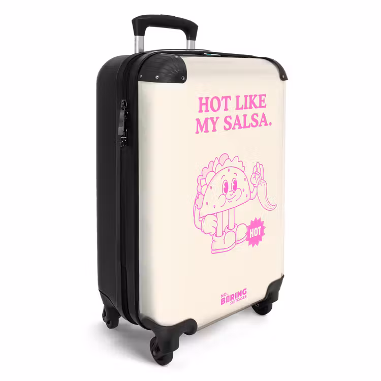 Koffer - Taco - Roze - Wit - Taco - Roze - Wit NBS - Handbagage koffer - Volwassenen Unisex middel