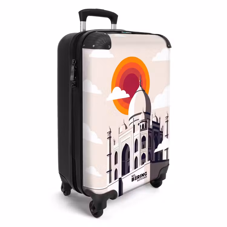 Koffer - Taj Mahal - Zon - Koepel - Architectuur - India - Grafisch - Taj Mahal - Zon - Koepel - Architectuur - India - Grafisch NBS - Handbagage koffer - Volwassenen Unisex middel