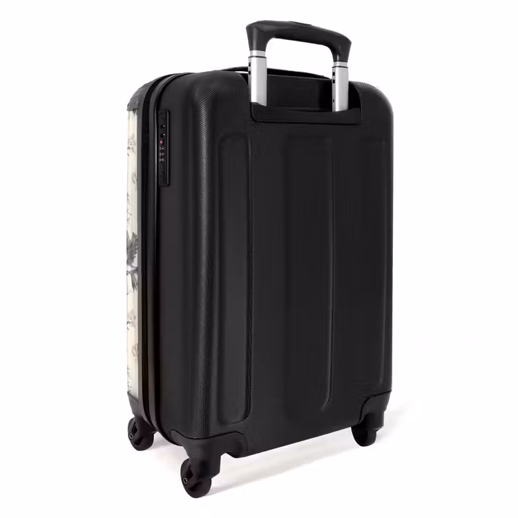 Takken - Vogels - Beige NBS - Handbagage koffer - Volwassenen Unisex middel -achterkant