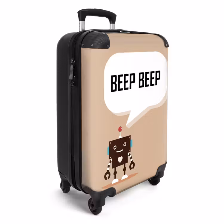 Talking robot beige NBS - Handbagage koffer - Unisex middel -productfoto_3d