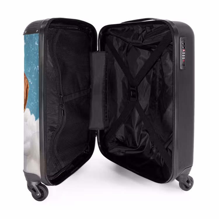 Teckel - Bad - Schuim - Waterdruppels NBS - Handbagage koffer - Volwassenen Unisex middel -binnenkant
