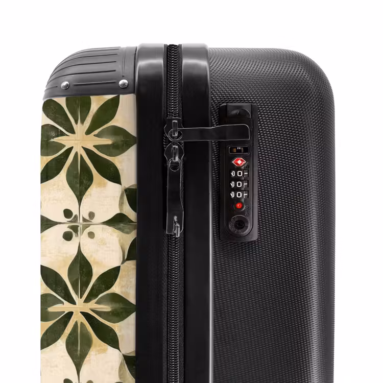 Tegel - Dessin - Groen NBS - Handbagage koffer - Volwassenen Unisex middel -slot