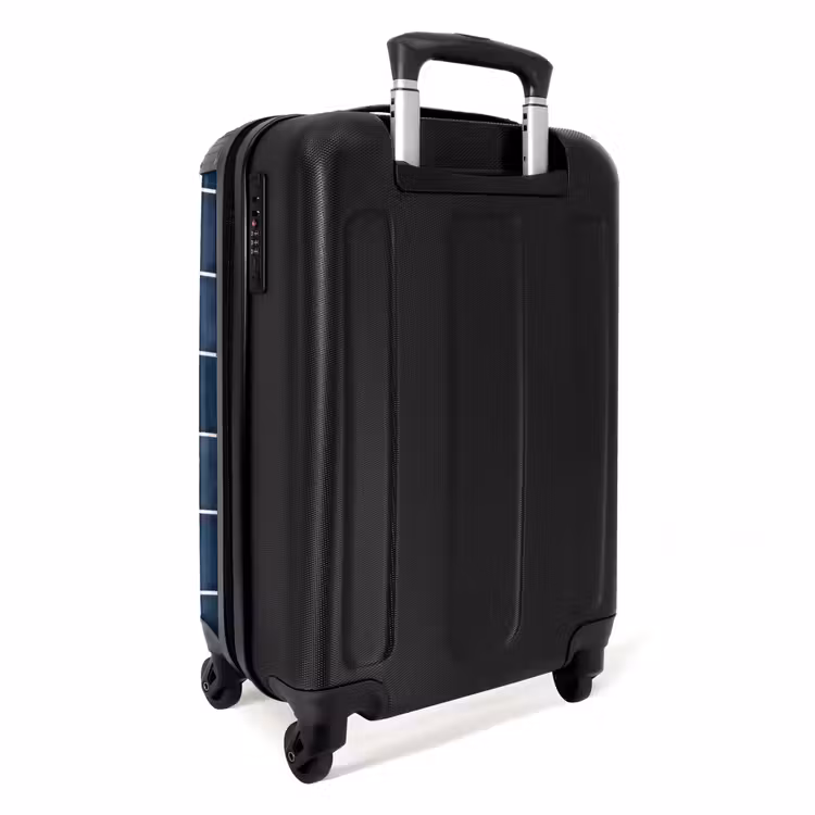 Tegel - Modern - Blauw NBS - Handbagage koffer - Volwassenen Unisex middel -achterkant