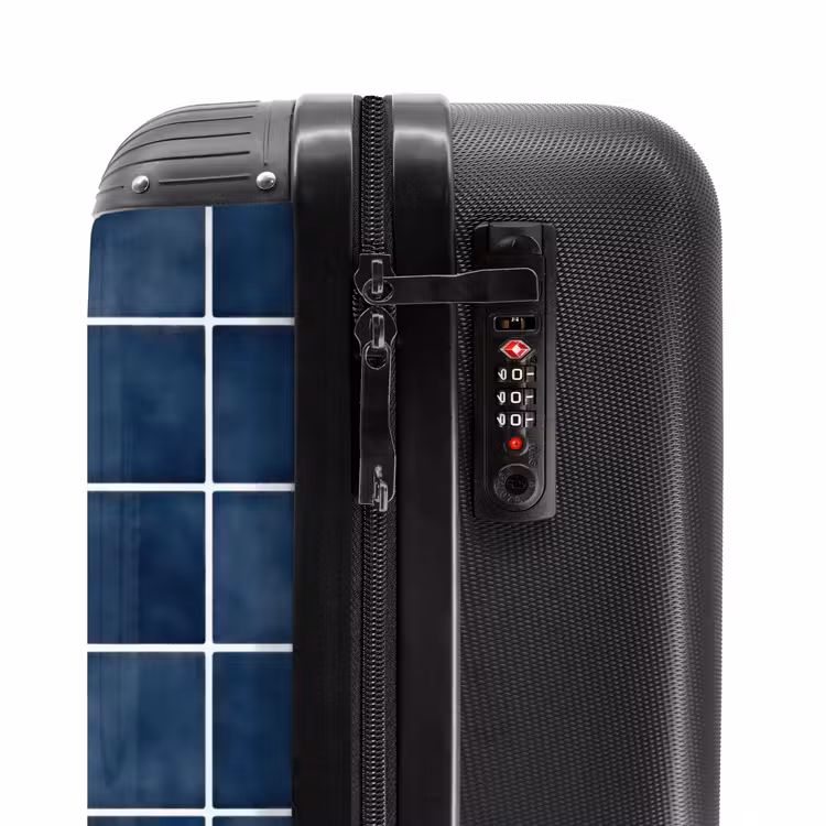 Tegel - Modern - Blauw NBS - Handbagage koffer - Volwassenen Unisex middel -slot