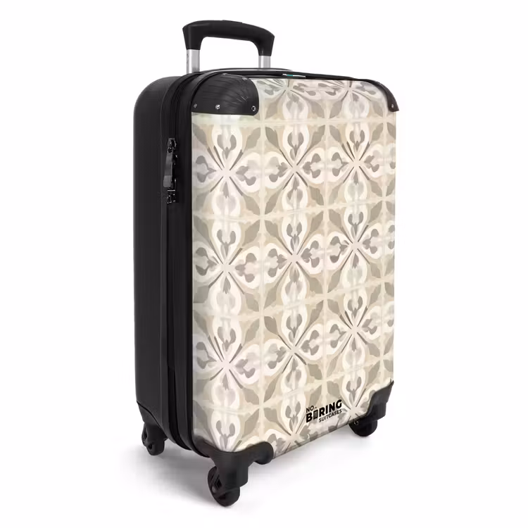Tegel - Motief - Beige NBS - Handbagage koffer - Volwassenen Unisex middel -productfoto_3d