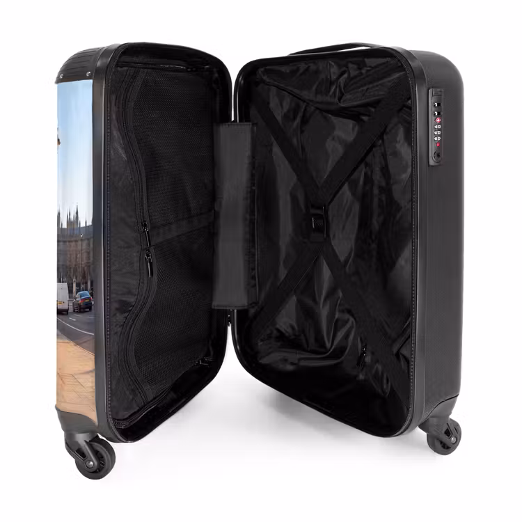 Koffer - Telefooncel - Rood - Londen - Stad - Architectuur - Telefooncel - Rood - Londen - Stad - Architectuur NBS - Handbagage koffer - Volwassenen Unisex middel