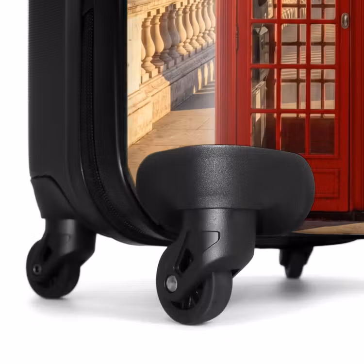 Koffer - Telefooncel - Rood - Londen - Stad - Architectuur - Telefooncel - Rood - Londen - Stad - Architectuur NBS - Handbagage koffer - Volwassenen Unisex middel