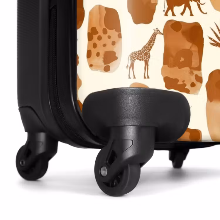 Koffer - Terracotta - Safari - Dieren - Patroon - Terracotta - Safari - Dieren - Patroon NBS - Handbagage koffer - Volwassenen Unisex middel