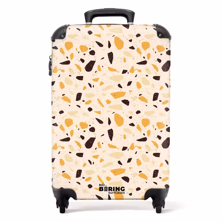 Terrazzo patroon geel NBS - Handbagage koffer - Volwassenen Unisex middel -productfoto_recht