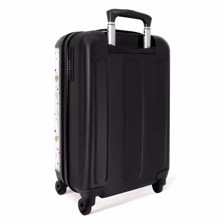 Terrazzo patroon neutraal NBS - Handbagage koffer - Volwassenen Unisex middel -achterkant