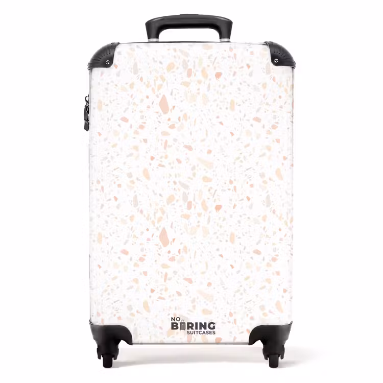 Terrazzo patroon perzik NBS - Handbagage koffer - Volwassenen Unisex middel -productfoto_recht