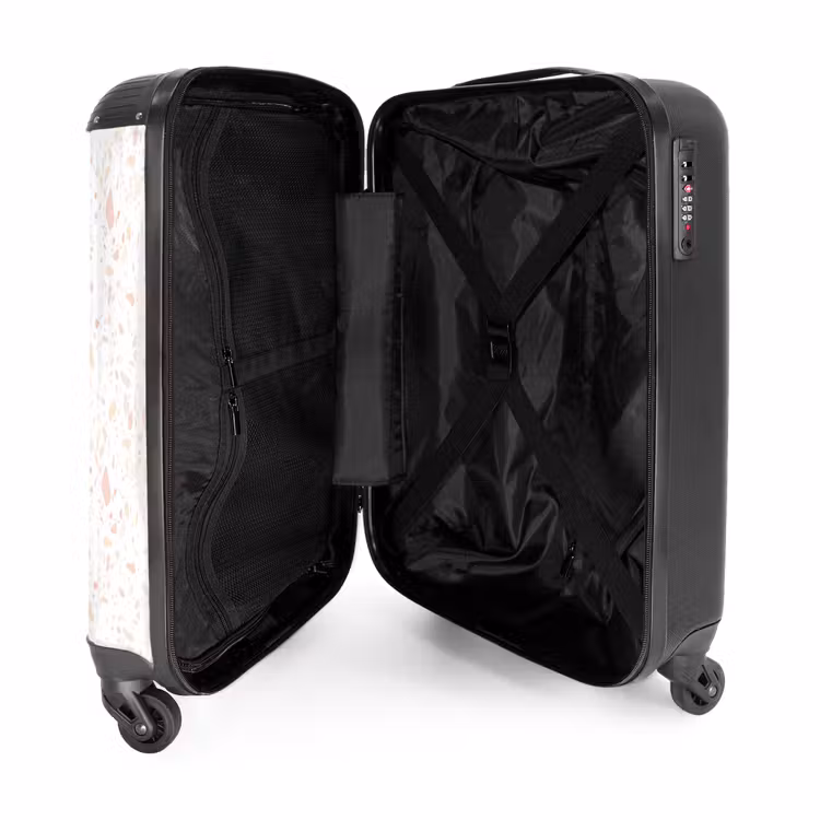 Terrazzo patroon perzik NBS - Handbagage koffer - Volwassenen Unisex middel -binnenkant