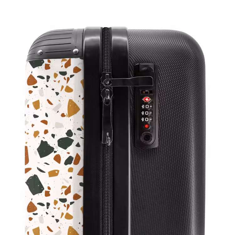 Terrazzo patroon roest oker NBS - Handbagage koffer - Volwassenen Unisex middel -slot