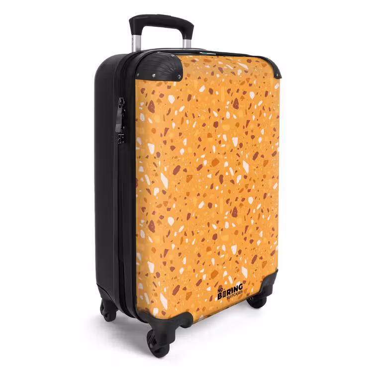 Terrazzo patroon veelkleurig geel NBS - Handbagage koffer - Volwassenen Unisex middel -productfoto_3d