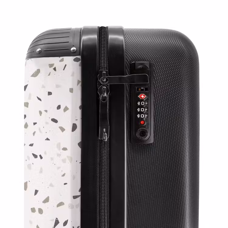Terrazzo patroon veelkleurig grijs NBS - Handbagage koffer - Volwassenen Unisex middel -slot