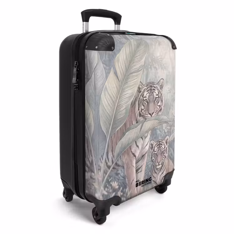 Koffer - Tijger - Welp - Jungle - Illustratie - Dieren - Tijger - Welp - Jungle - Illustratie - Dieren NBS - Handbagage koffer - Volwassenen Unisex middel