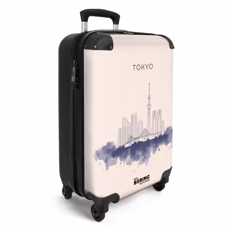 Koffer - Tokyo - Skyline - Stad - Abstract - Blauw - Tokyo - Skyline - Stad - Abstract - Blauw NBS - Handbagage koffer - Volwassenen Unisex middel