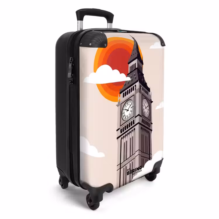 Koffer - Toren - Klok - Londen - Architectuur - Retro - Toren - Klok - Londen - Architectuur - Retro NBS - Handbagage koffer - Volwassenen Unisex middel