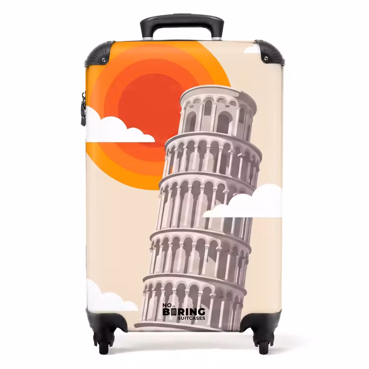 Koffer - Toren - Pisa - Architectuur - Minimalistisch - Beige - Toren - Pisa - Architectuur - Minimalistisch - Beige NBS - Handbagage koffer - Volwassenen Unisex middel