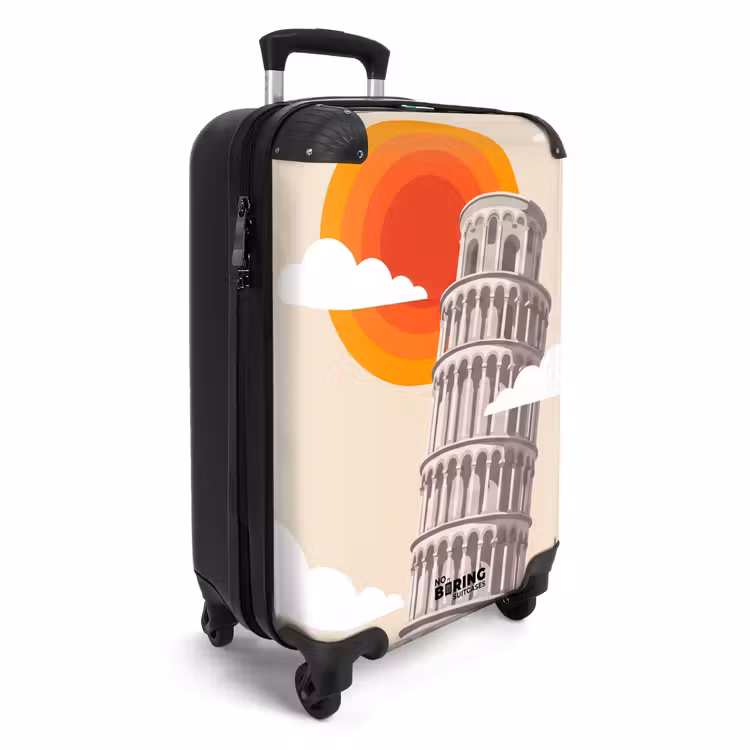 Koffer - Toren - Pisa - Architectuur - Minimalistisch - Beige - Toren - Pisa - Architectuur - Minimalistisch - Beige NBS - Handbagage koffer - Volwassenen Unisex middel