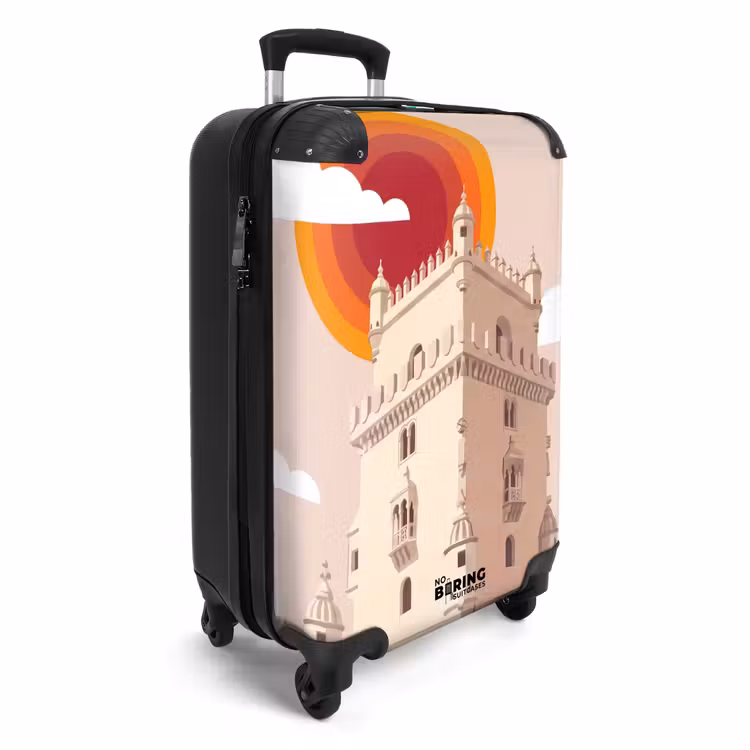 Koffer - Toren - Rivier - Architectuur - Modern - Oranje - Toren - Rivier - Architectuur - Modern - Oranje NBS - Handbagage koffer - Volwassenen Unisex middel