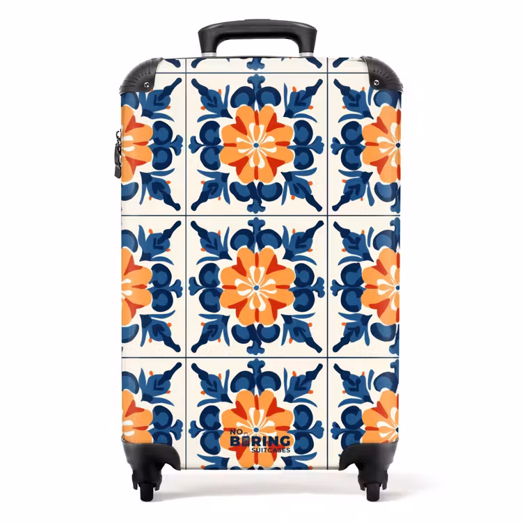 Traditioneel - Tegel - Oranje NBS - Handbagage koffer - Volwassenen Unisex middel -productfoto_recht