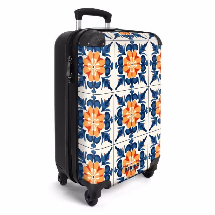 Traditioneel - Tegel - Oranje NBS - Handbagage koffer - Volwassenen Unisex middel -productfoto_3d