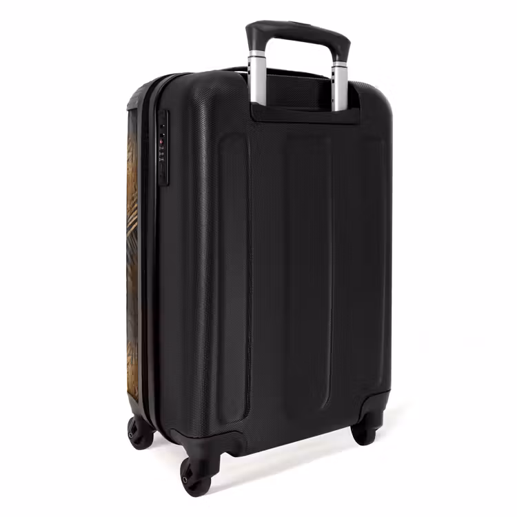 Tropisch - Bladeren - Goud NBS - Handbagage koffer - Volwassenen Unisex middel -achterkant