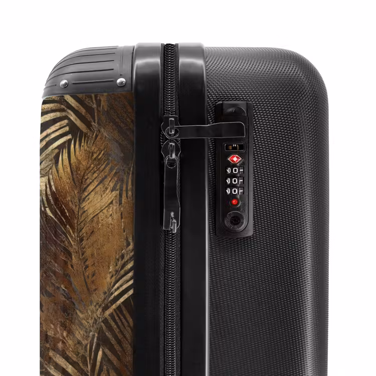Tropisch - Bladeren - Goud NBS - Handbagage koffer - Volwassenen Unisex middel -slot