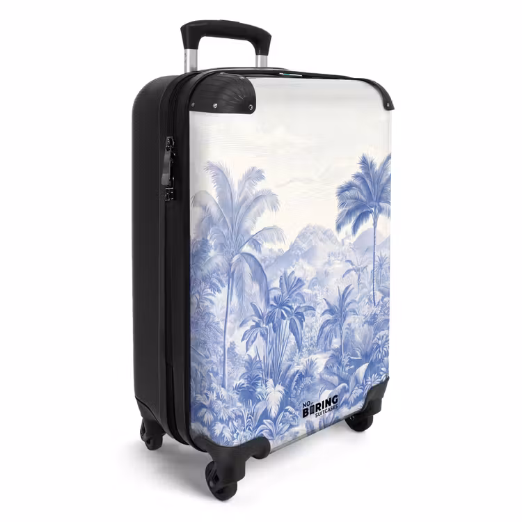 Tropisch - Jungle - Blauw NBS - Handbagage koffer - Volwassenen Unisex middel -productfoto_3d