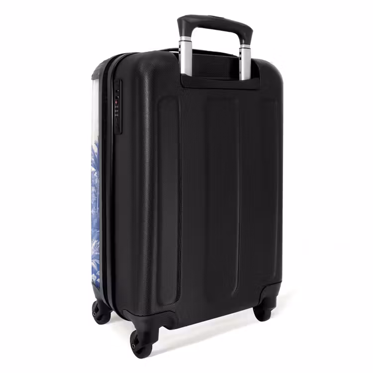 Tropisch - Jungle - Blauw NBS - Handbagage koffer - Volwassenen Unisex middel -achterkant