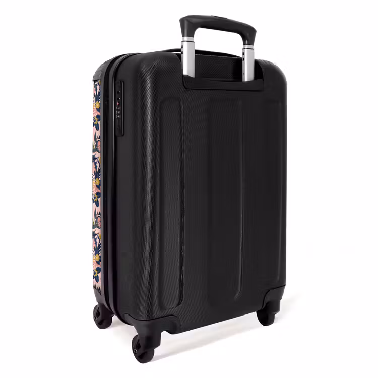 Tropisch vlinder patroon blauw geel NBS - Handbagage koffer - Kinderen Unisex middel -achterkant