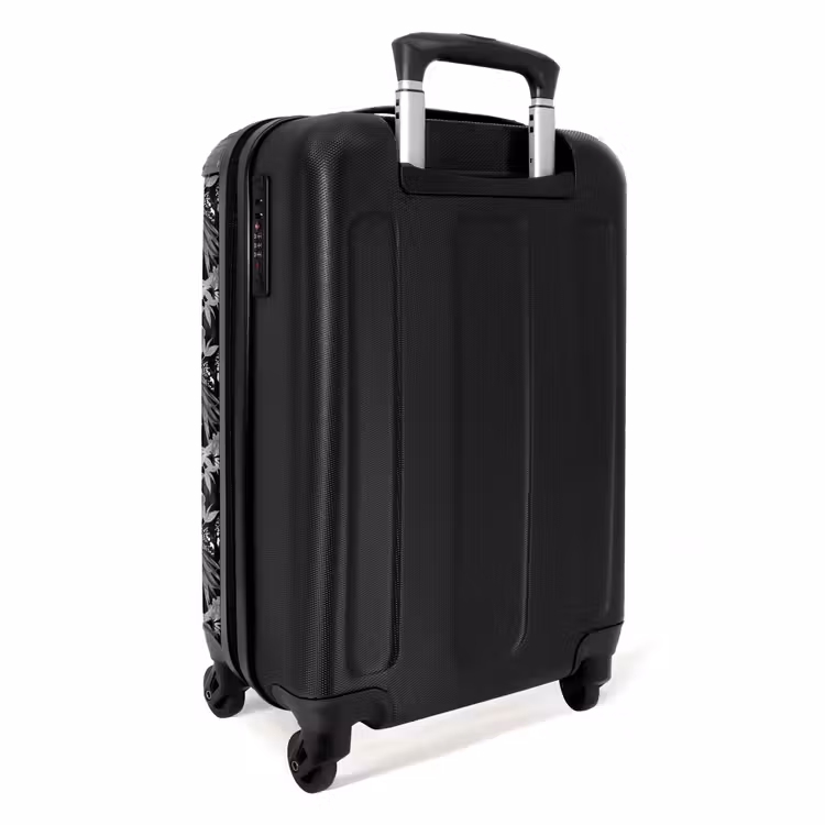 Tropisch vlinder patroon zwart wit NBS - Handbagage koffer - Kinderen Unisex middel -achterkant