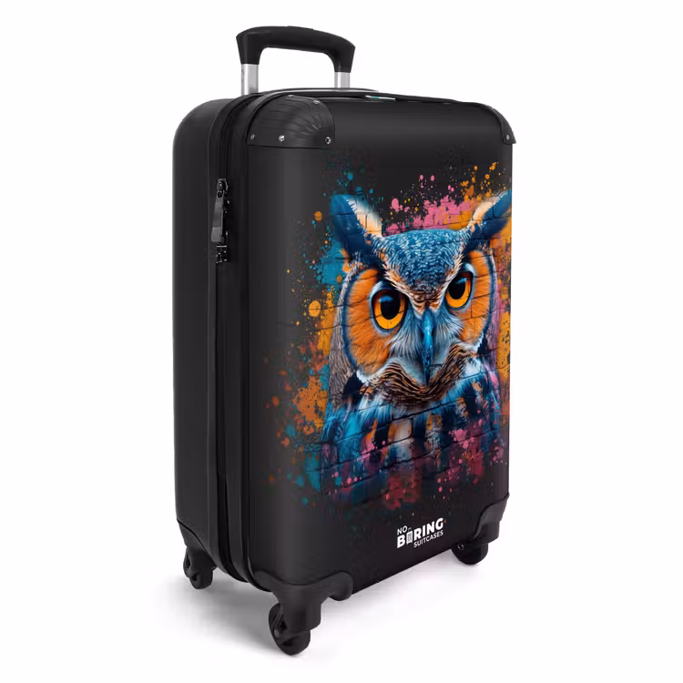 Uil in kleurrijke graffiti stijl NBS - Handbagage koffer - Unisex middel -productfoto_3d