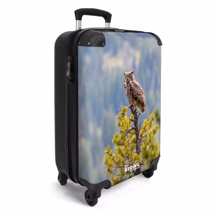 Koffer - Uil - Oehoe - Bomen - Natuur - Uil - Oehoe - Bomen - Natuur NBS - Handbagage koffer - Volwassenen Unisex middel