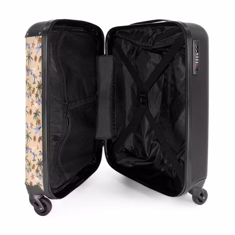 Vakantie eiland print NBS - Handbagage koffer - Volwassenen Unisex middel -binnenkant