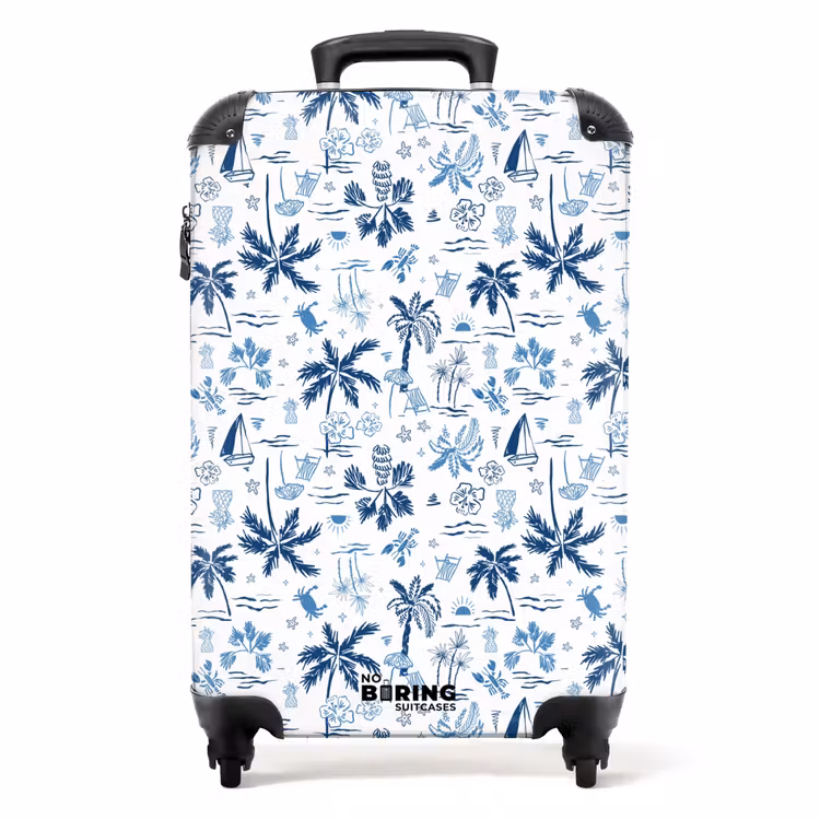 Vakantie patroon blauw NBS - Handbagage koffer - Volwassenen Unisex middel -productfoto_recht
