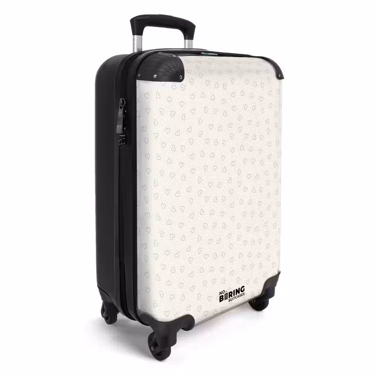 Valentijn hartjes patroon zwart NBS - Handbagage koffer - Kinderen Unisex middel -productfoto_3d