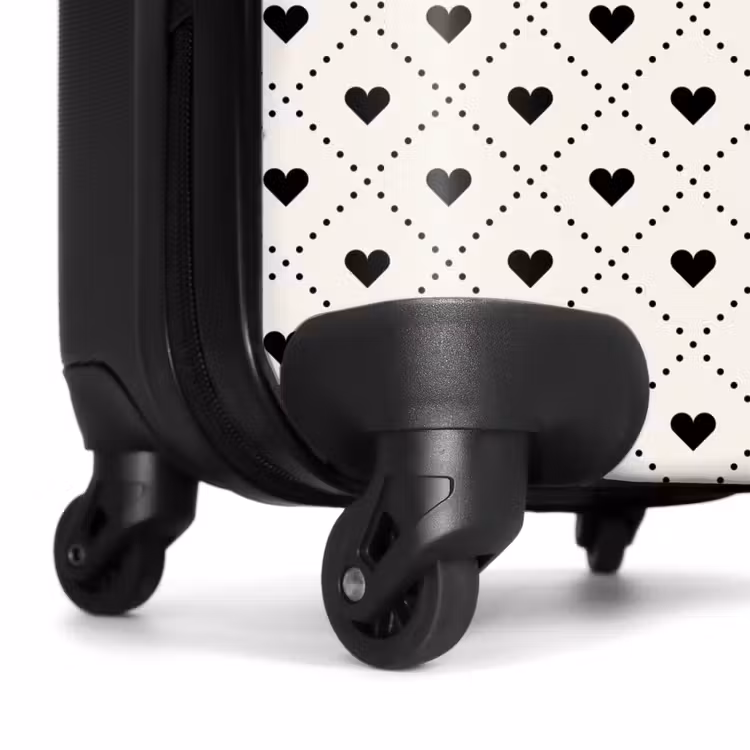Valentijn hartjes ruitpatroon zwart wit NBS - Handbagage koffer - Kinderen Unisex middel -wiel