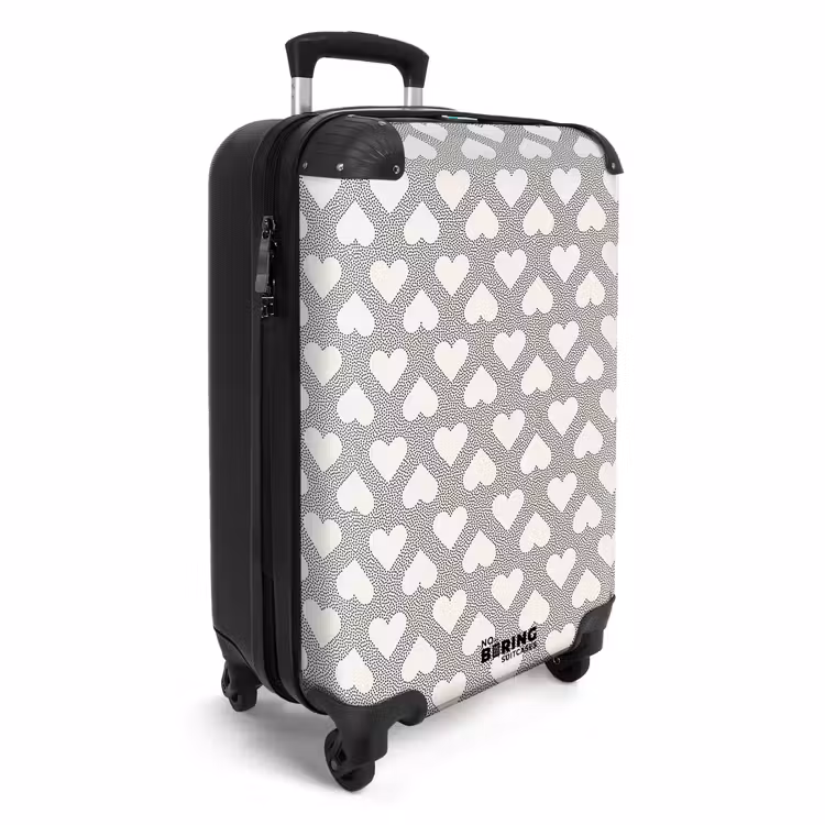 Valentijn stippen patroon zwart NBS - Handbagage koffer - Kinderen Unisex middel -productfoto_3d