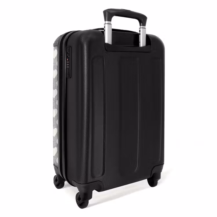 Valentijn stippen patroon zwart NBS - Handbagage koffer - Kinderen Unisex middel -achterkant