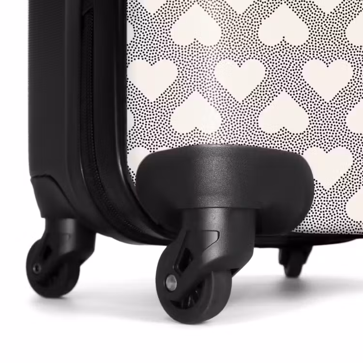 Valentijn stippen patroon zwart NBS - Handbagage koffer - Kinderen Unisex middel -wiel