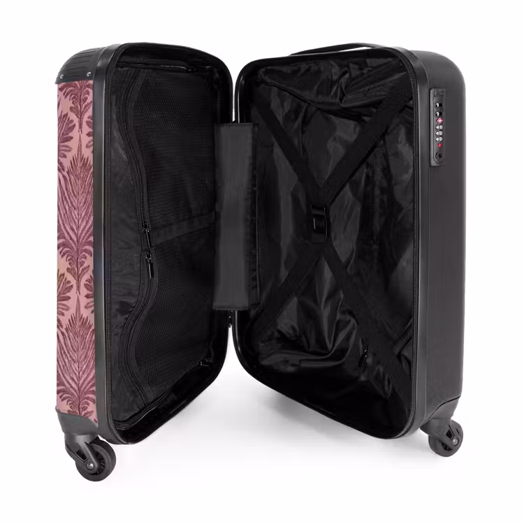 Varen - Patroon - Paars NBS - Handbagage koffer - Volwassenen Unisex middel -binnenkant