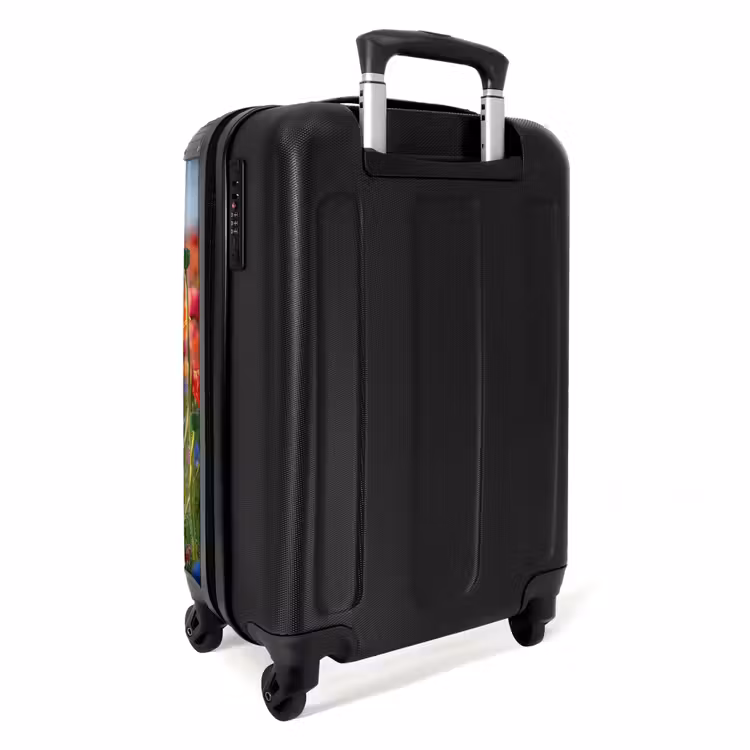 Veld met kleurrijke klaprozen NBS - Handbagage koffer - Unisex middel -achterkant