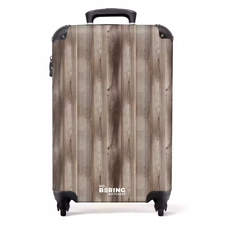 Vergrijsd verticaal hout motief NBS - Handbagage koffer - Volwassenen Unisex middel -productfoto_recht