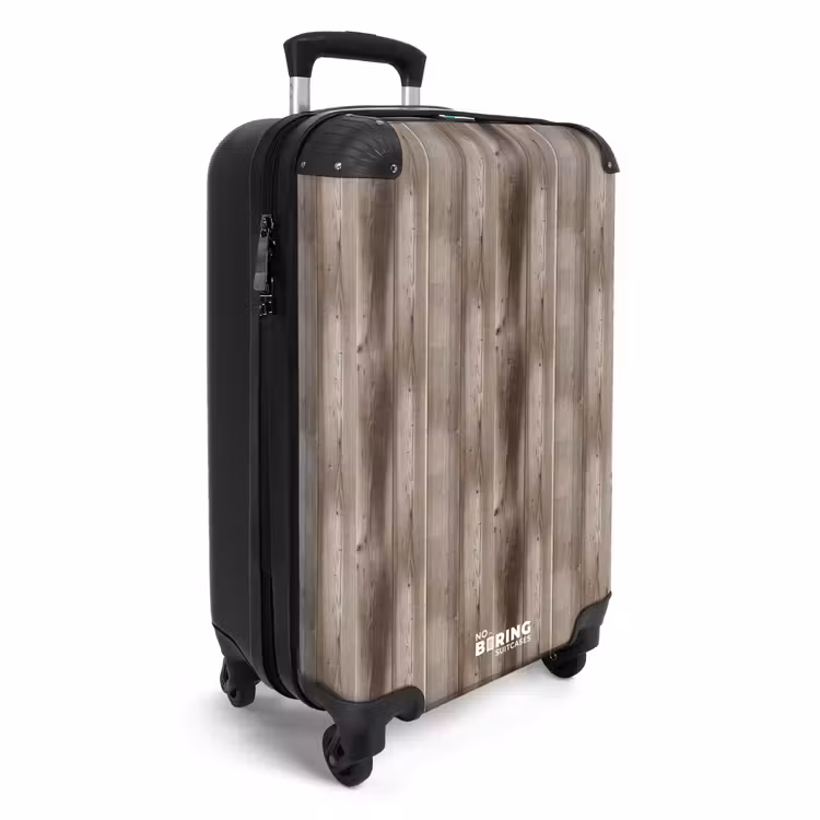 Vergrijsd verticaal hout motief NBS - Handbagage koffer - Volwassenen Unisex middel -productfoto_3d