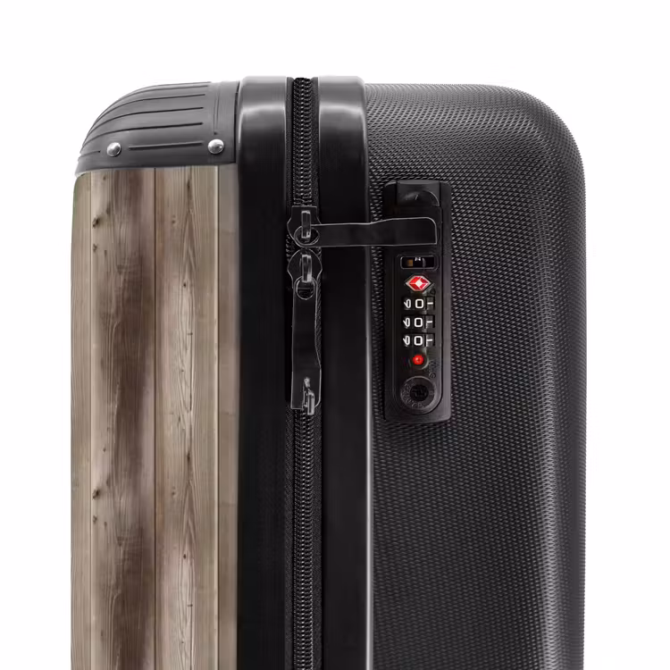 Vergrijsd verticaal hout motief NBS - Handbagage koffer - Volwassenen Unisex middel -slot