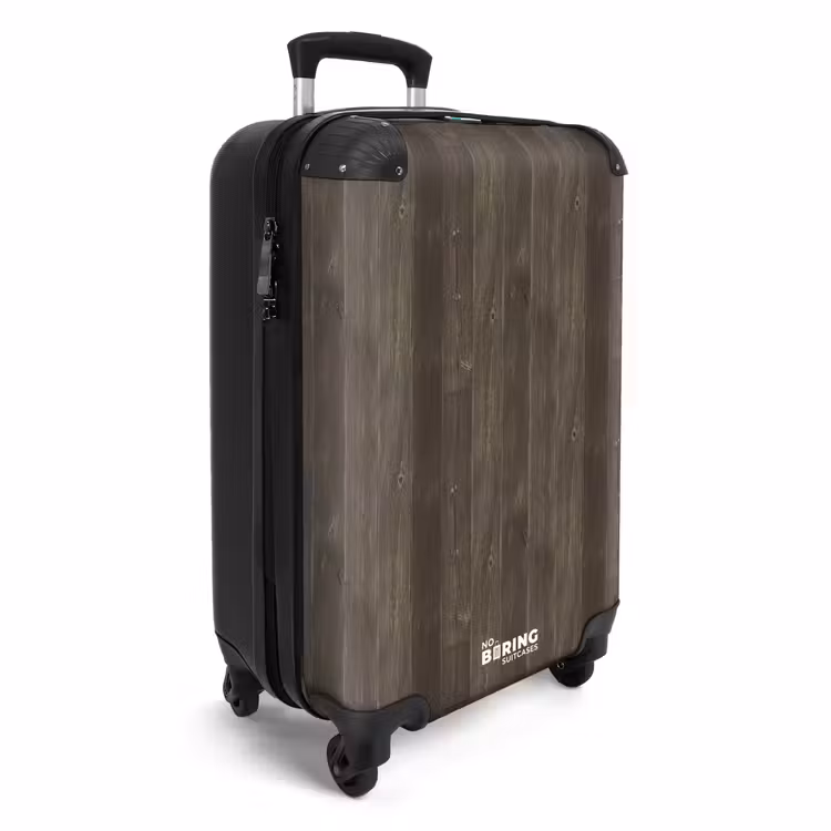 Verweerd hout in groene tint met verticale structuur NBS - Handbagage koffer - Volwassenen Unisex middel -productfoto_3d